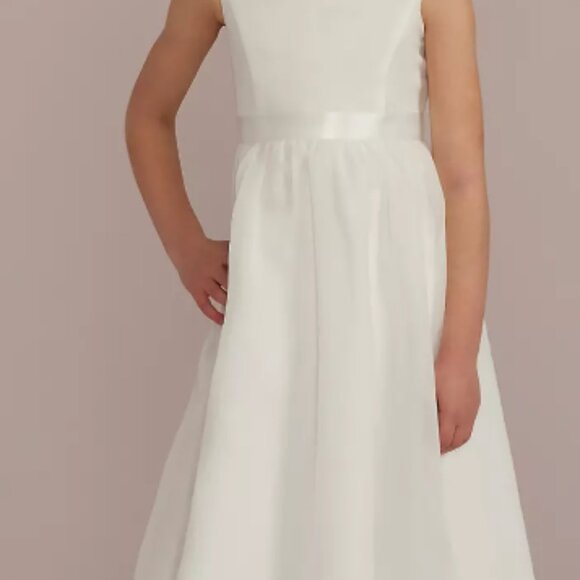 David's Bridal NWT Scoop-back Tea Length Flower Girl Dress Size 5 - Picture 3 of 3